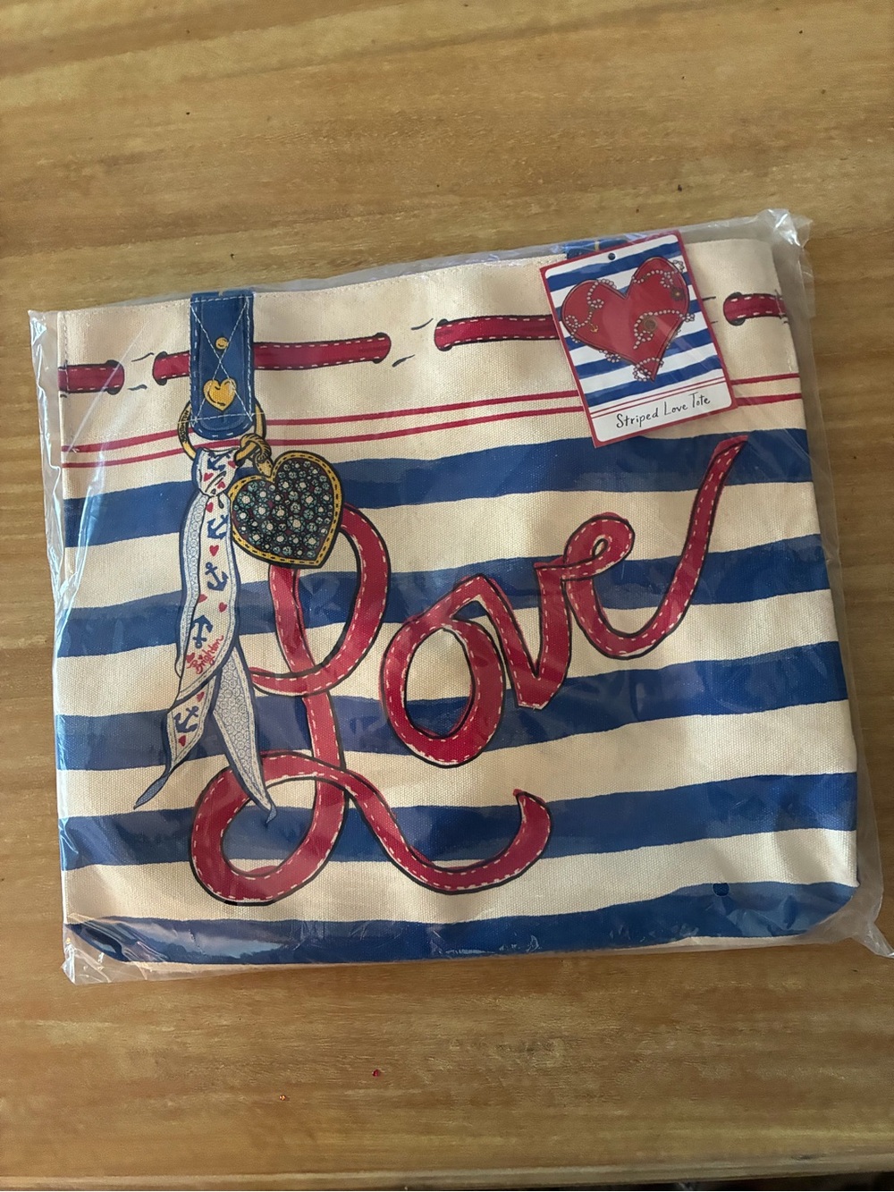 Brighton Striped Canvas Tote - Blue, Red, Cream